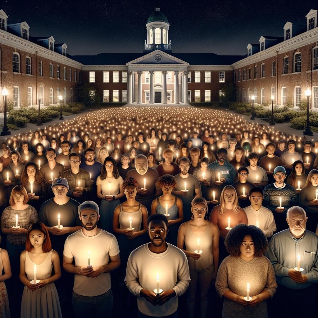 Candlelight vigil at university