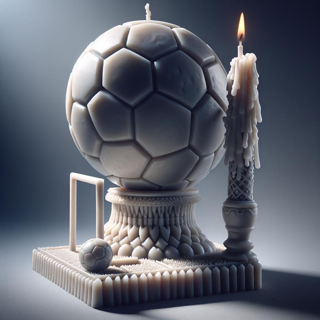 Football player tribute candle.