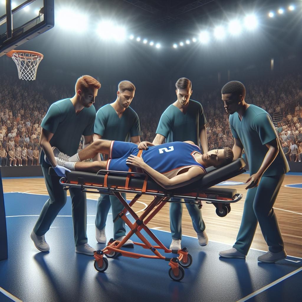 Basketball player injury stretcher