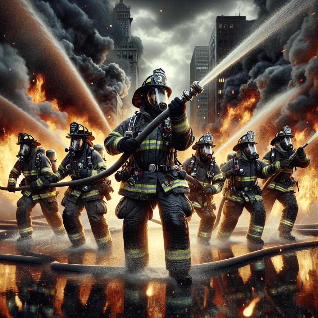 Firefighters battling raging flames