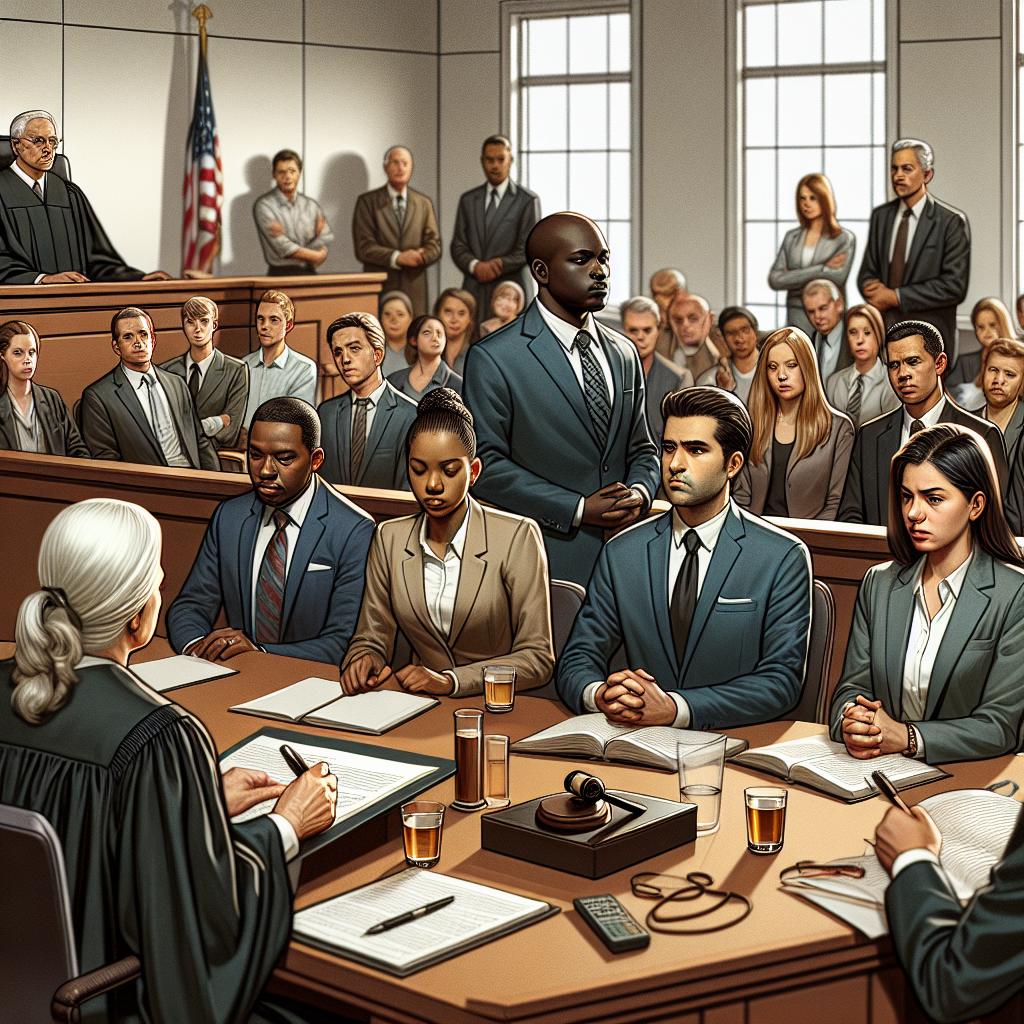 Courtroom Arraignment Illustration