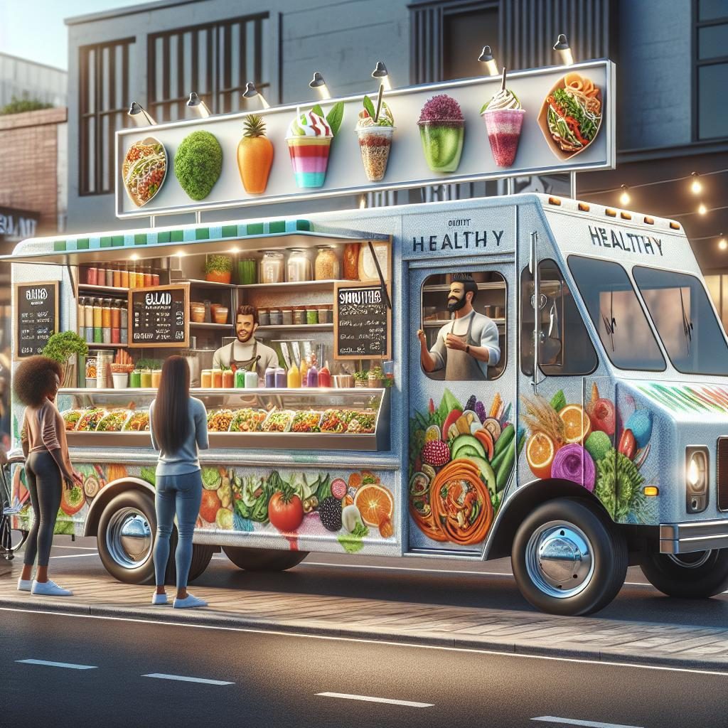 Healthy food truck concept.