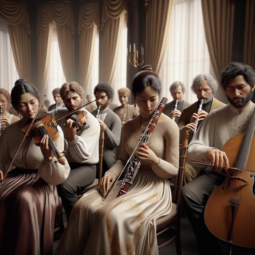 Chamber music performance setting.