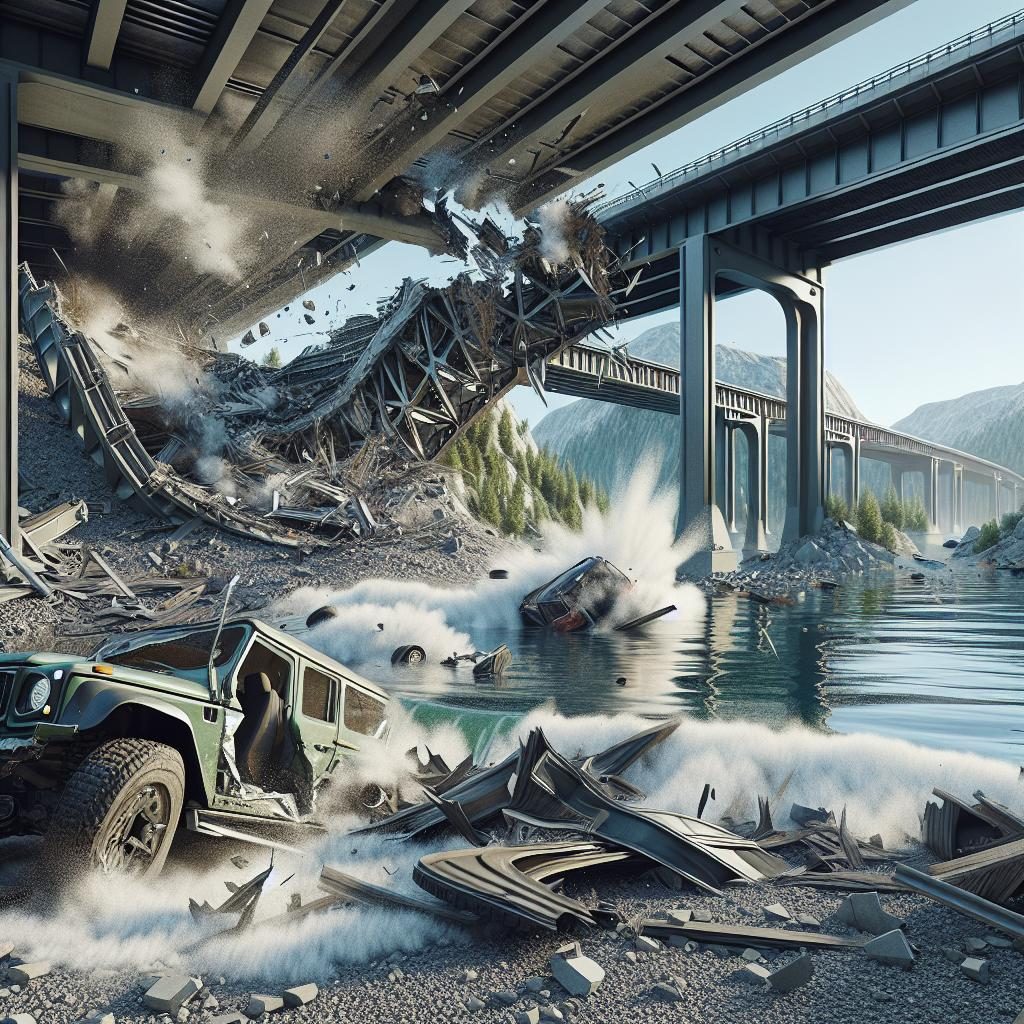 Bridge collision aftermath illustration