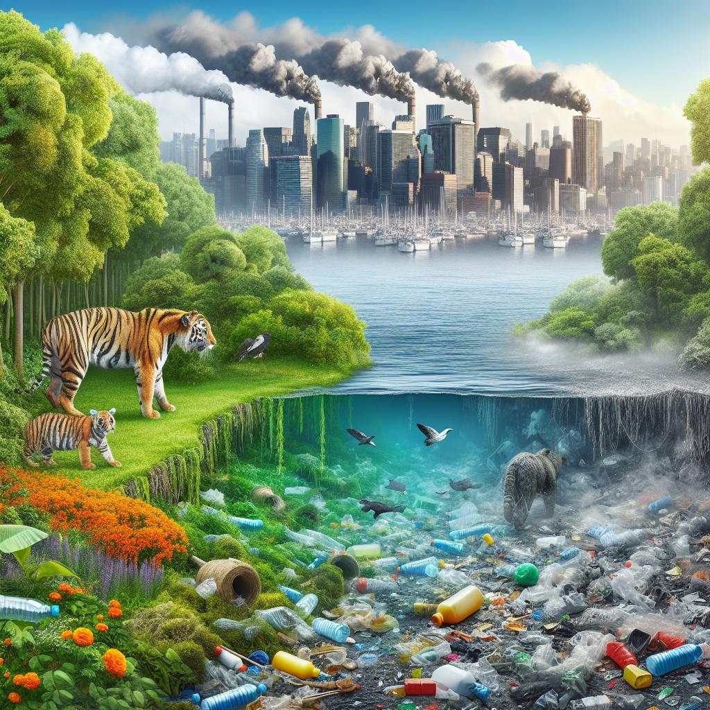 Pollution impact illustration concept