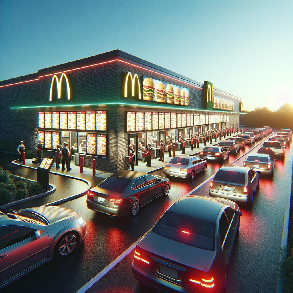 Fast food drive-thru landscape