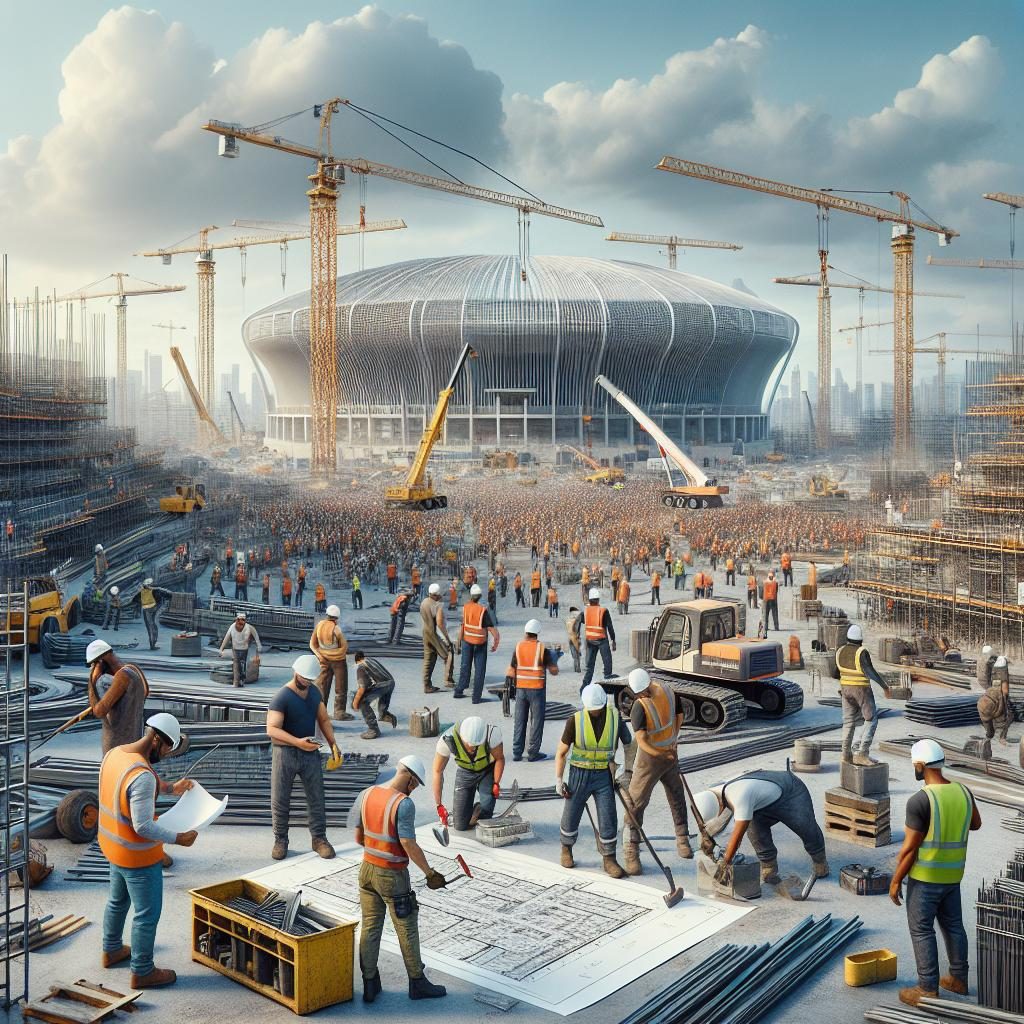 Construction work on arena.
