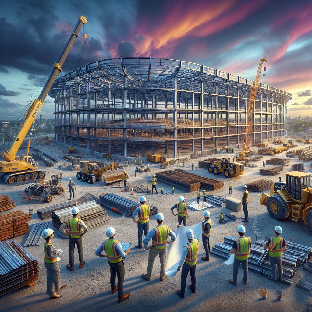 "Construction on sports arena"