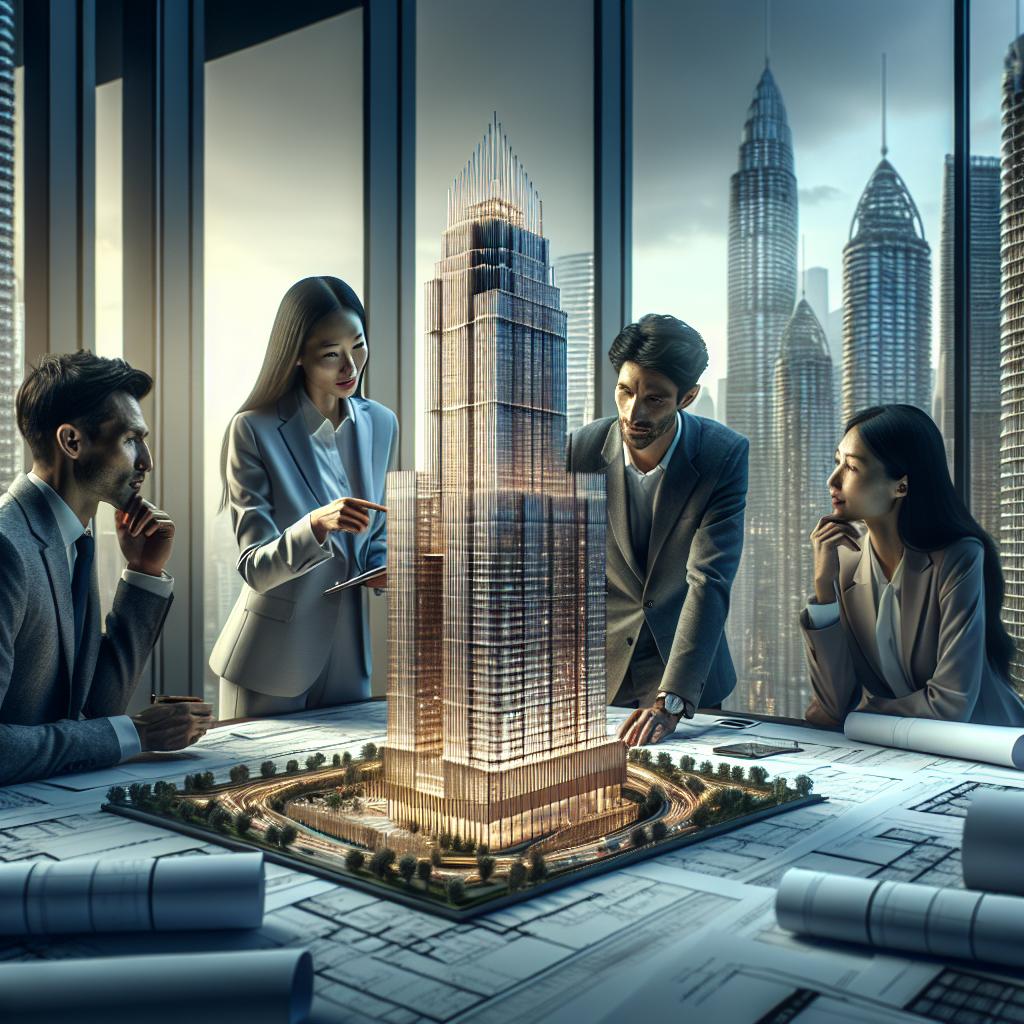 Skyscraper design review meeting.