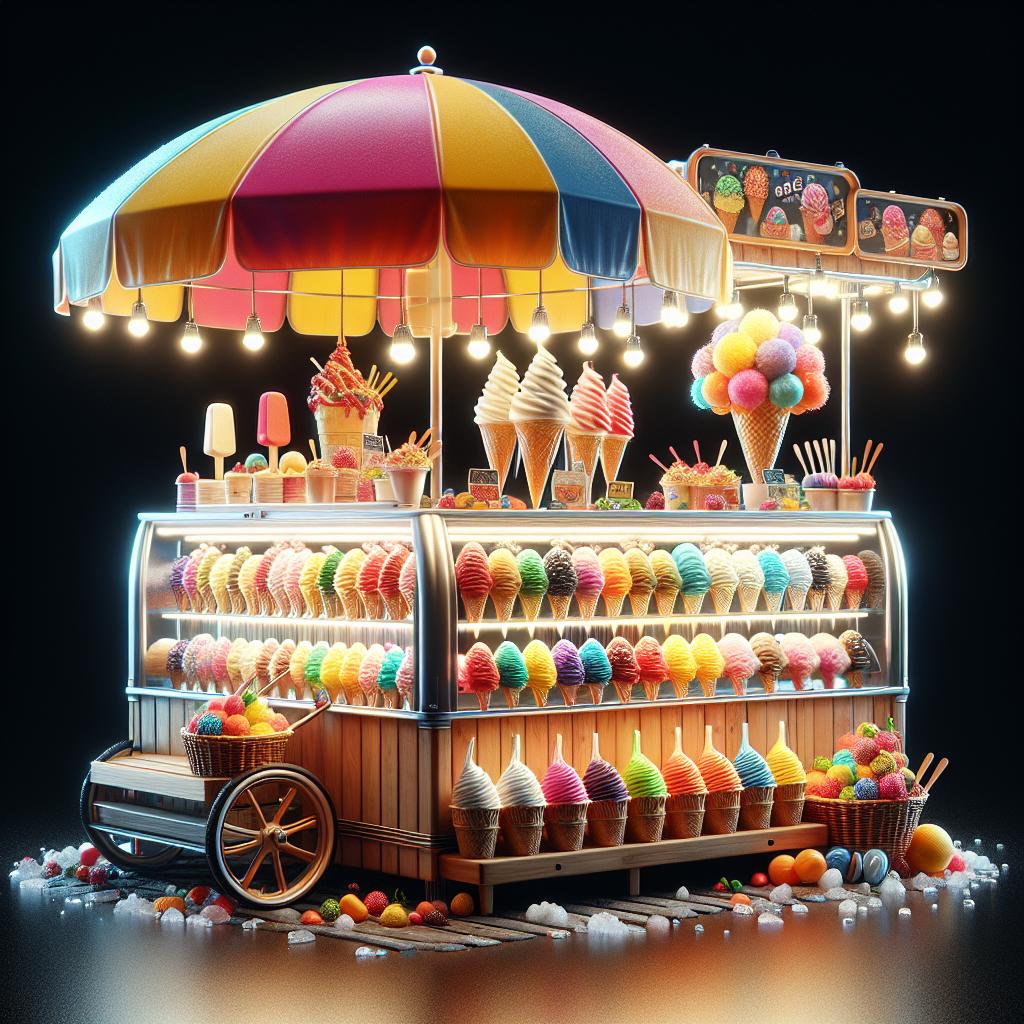 Colorful ice cream stand