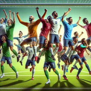 Soccer team celebration photo