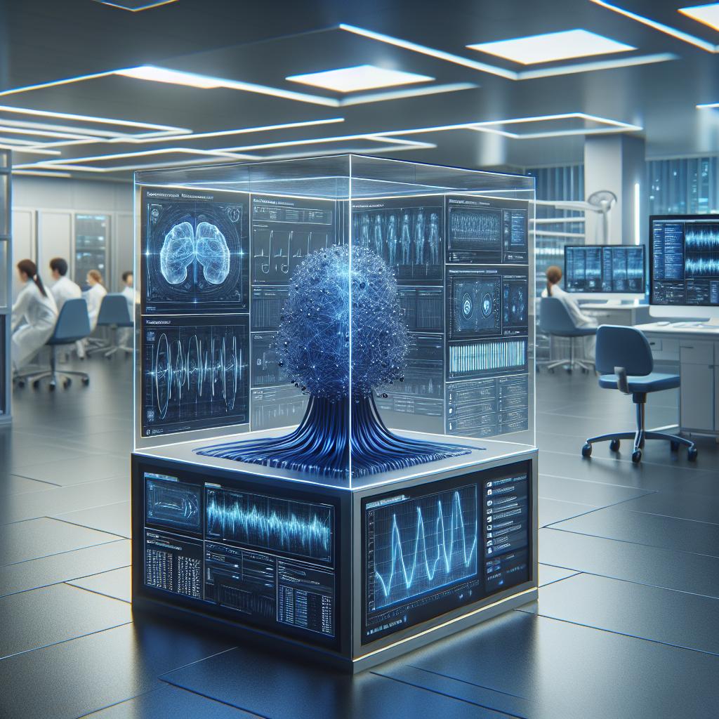 AI analyzing patient data.