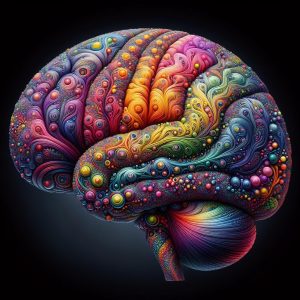 Colorful abstract brain art