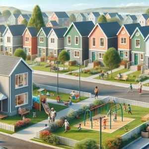 Affordable housing community illustration