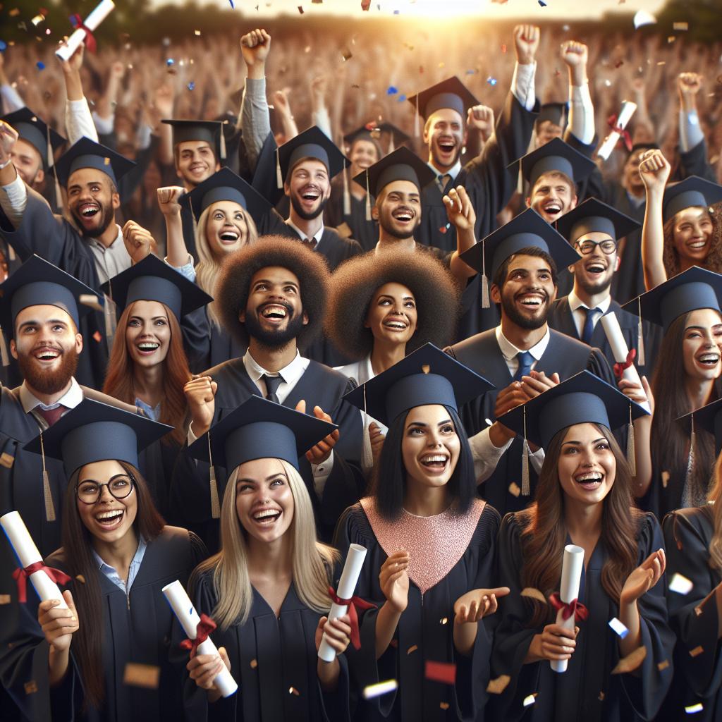 Ceremony graduates celebrating achievement