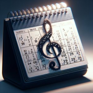 Musical notes in calendar.