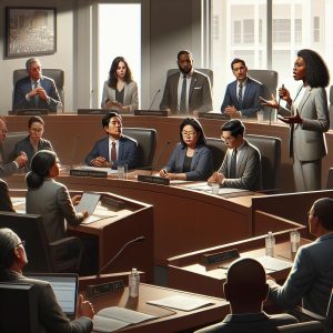 "City council meeting illustration"