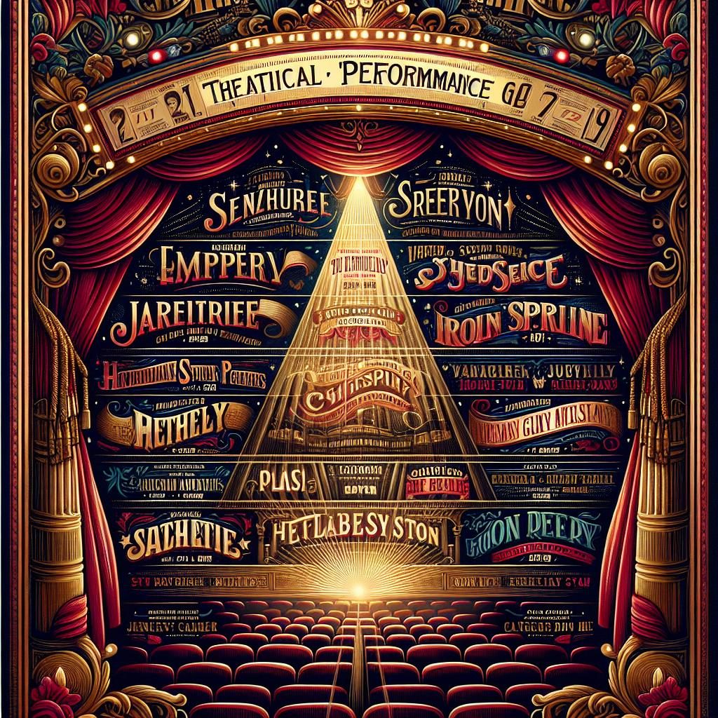 Theatrical performance lineup poster.