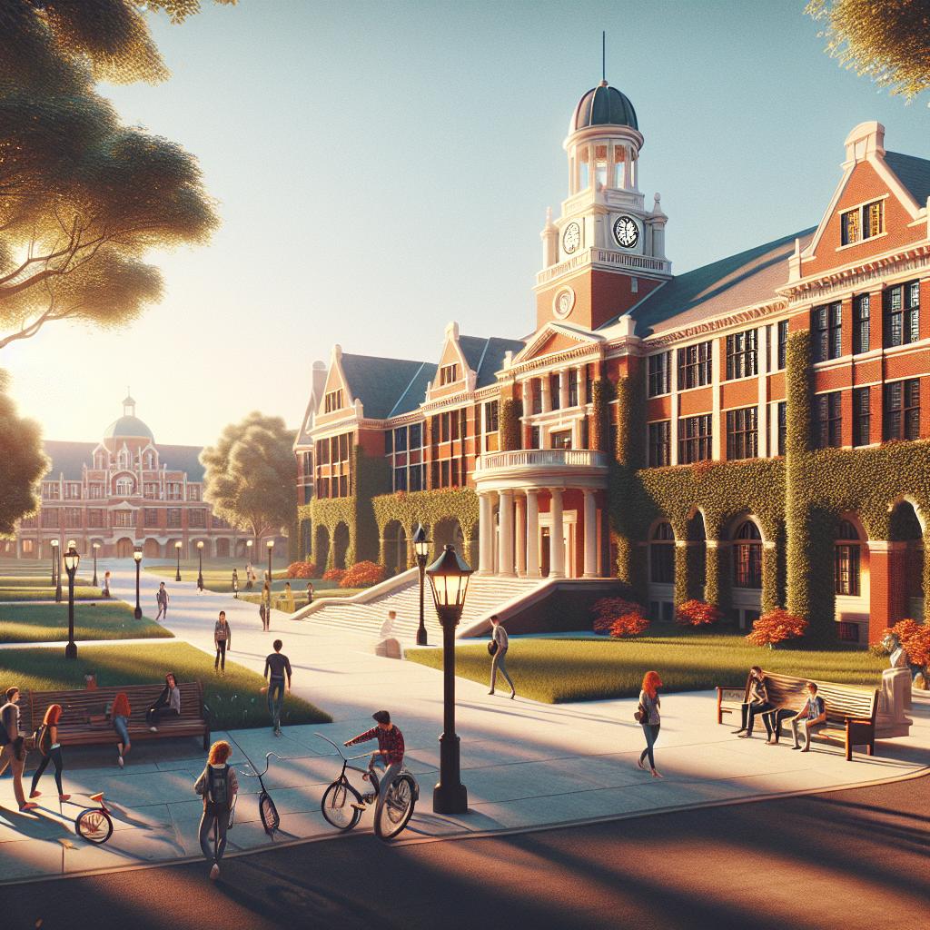 "College campuses in sunshine"