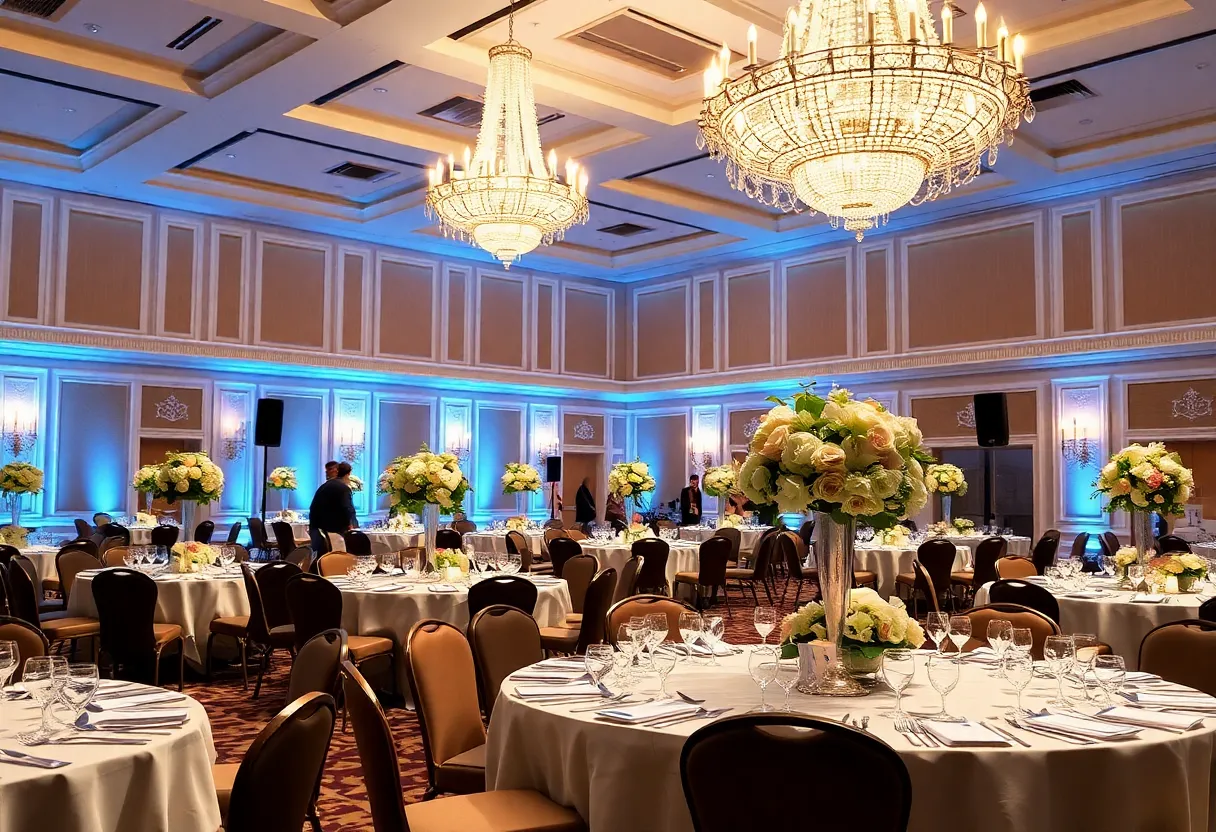 Elegant setup for the 2025 Rose Ball charity event