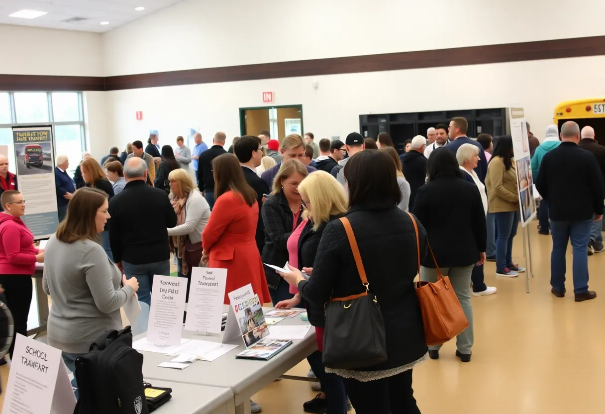 Community members engaging at the Greenville County bus driver job fair