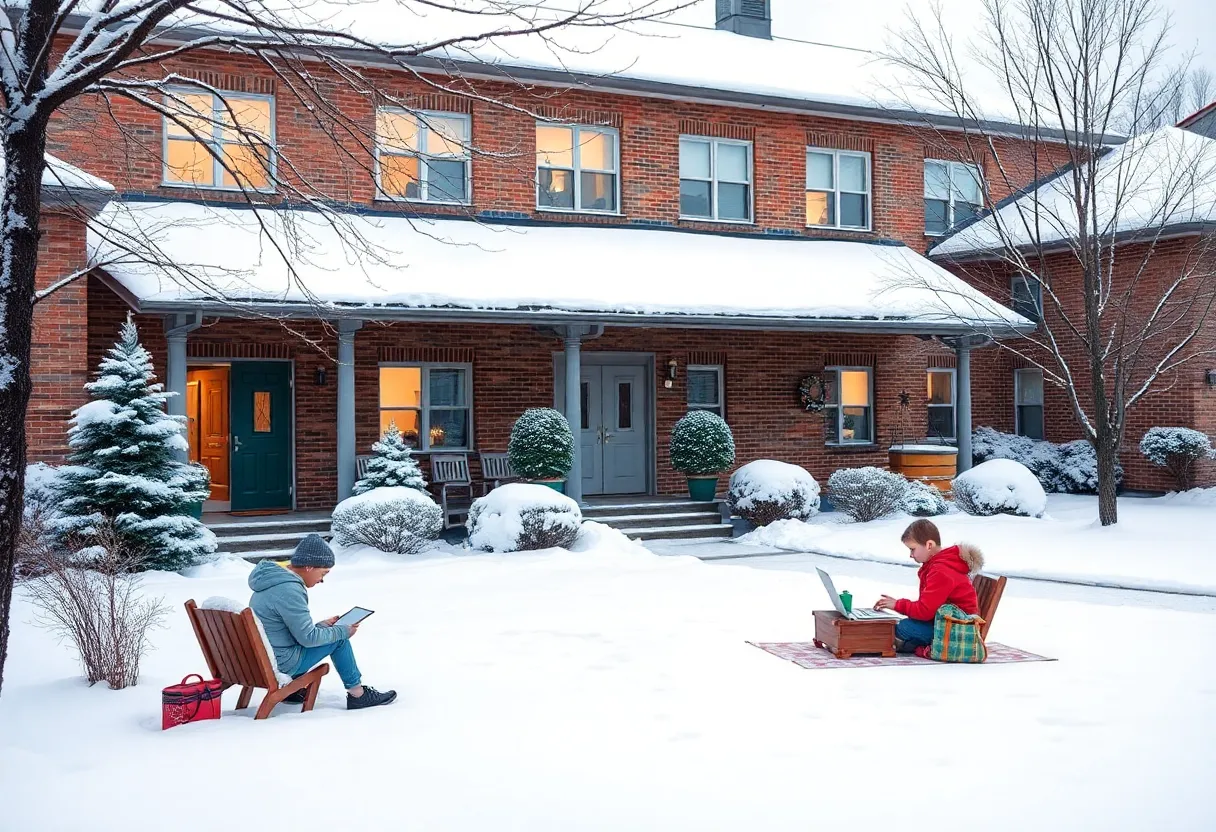 Students learning from home during eLearning Day in Greenville County.