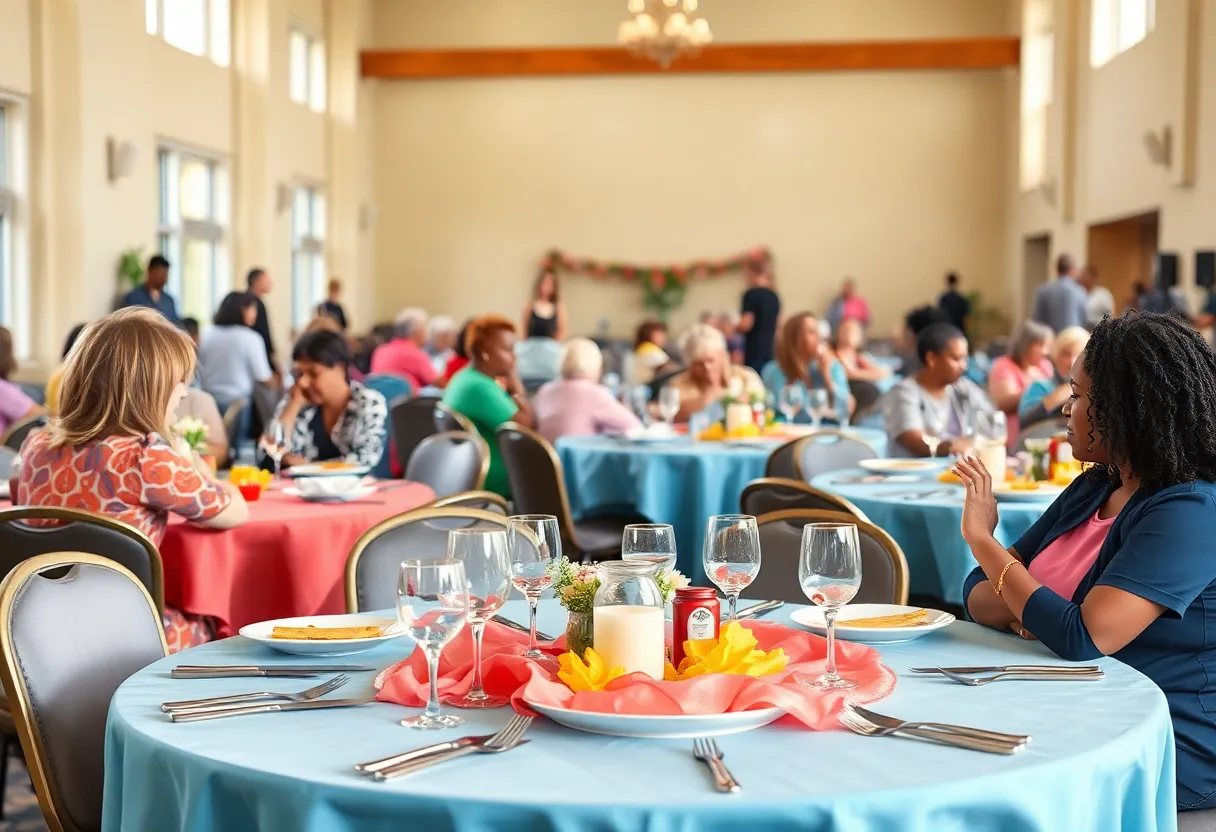 A community gathering at a survivor luncheon in Greenville.