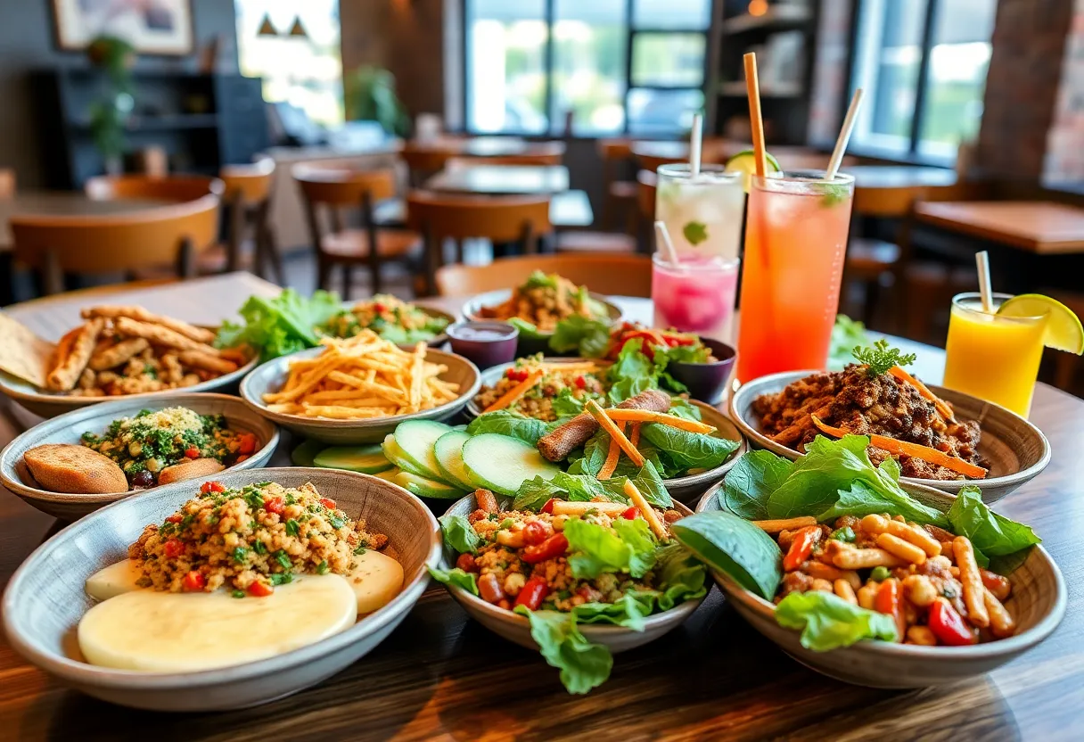 A selection of vegetarian and vegan dishes from Greenville restaurants.