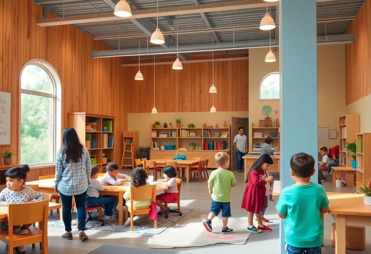 Families enjoying the outdoor celebration at the Meyer Center for Special Children