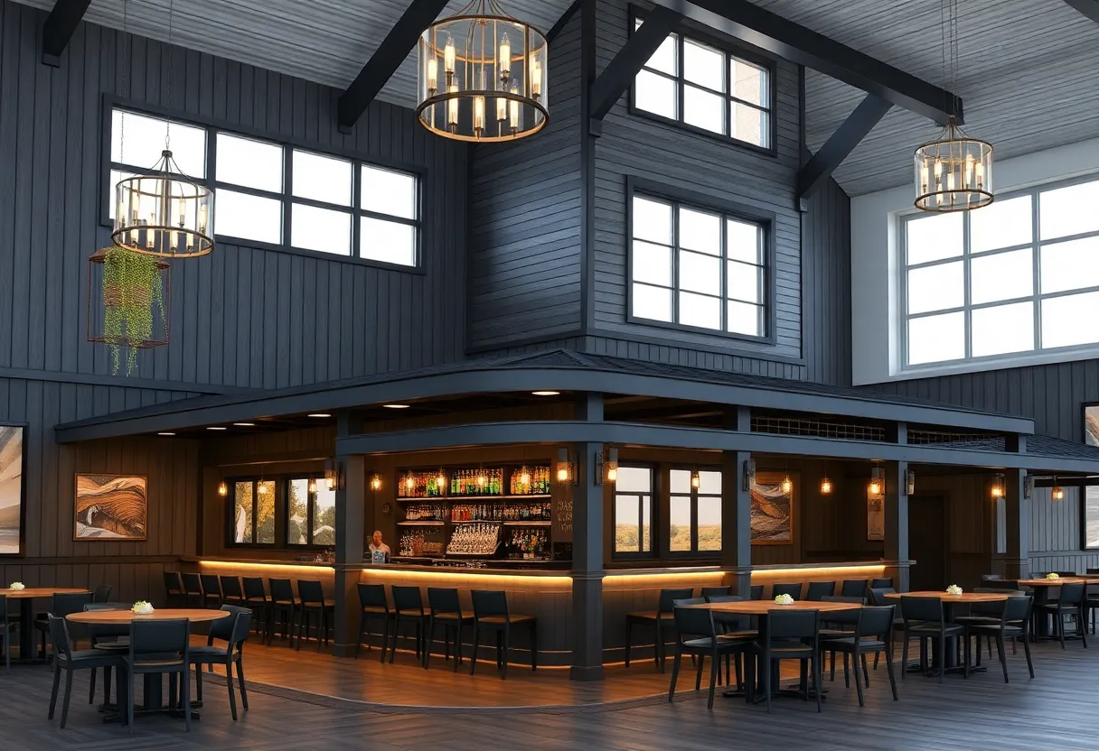 Concept design of renovated City Tavern with modern sports bar aesthetic