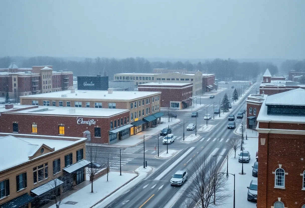 Snowy Scene in Upstate South Carolina