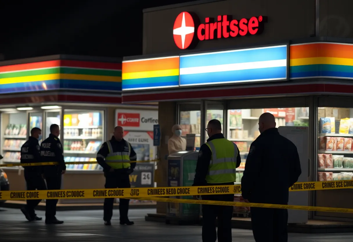 Police at the scene of an armed robbery investigation in Greenville County