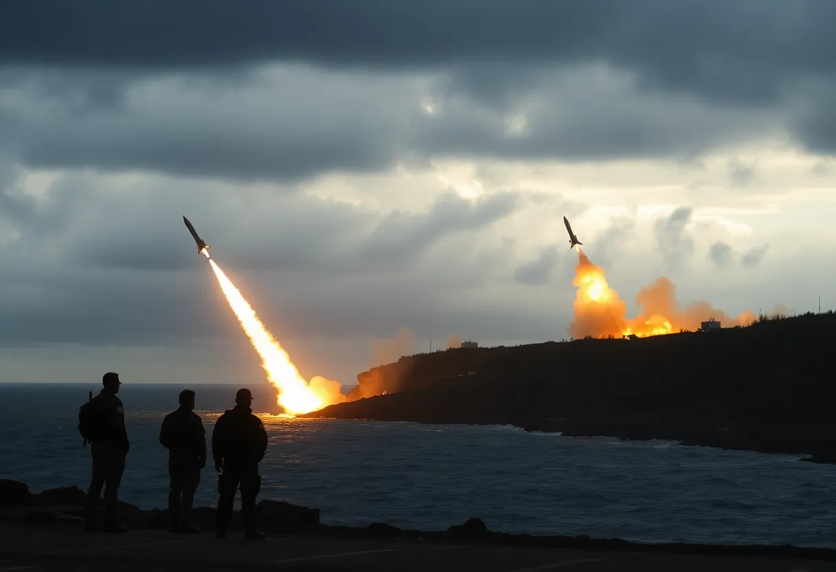 Missile tests conducted by North Korea on the eastern coast