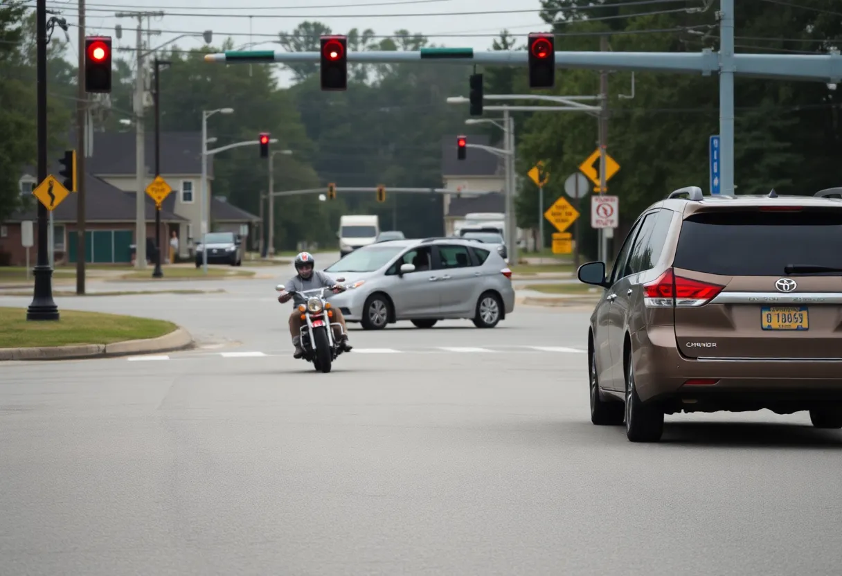 Scene of a motorcycle accident in Piedmont, SC