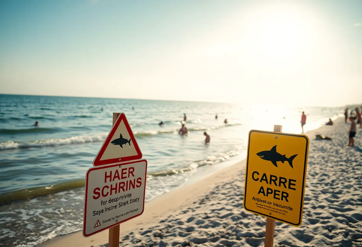 Warning Signs at Beach for Shark Activity