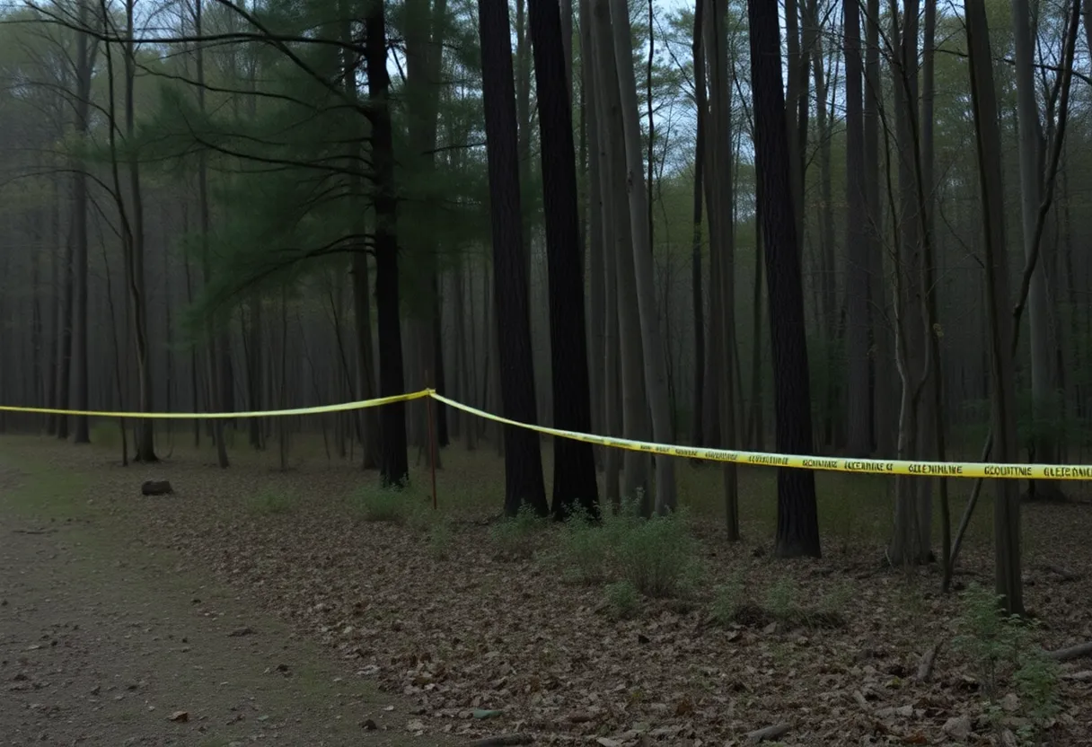 Wooded area in Greenville County where a man's body was discovered.