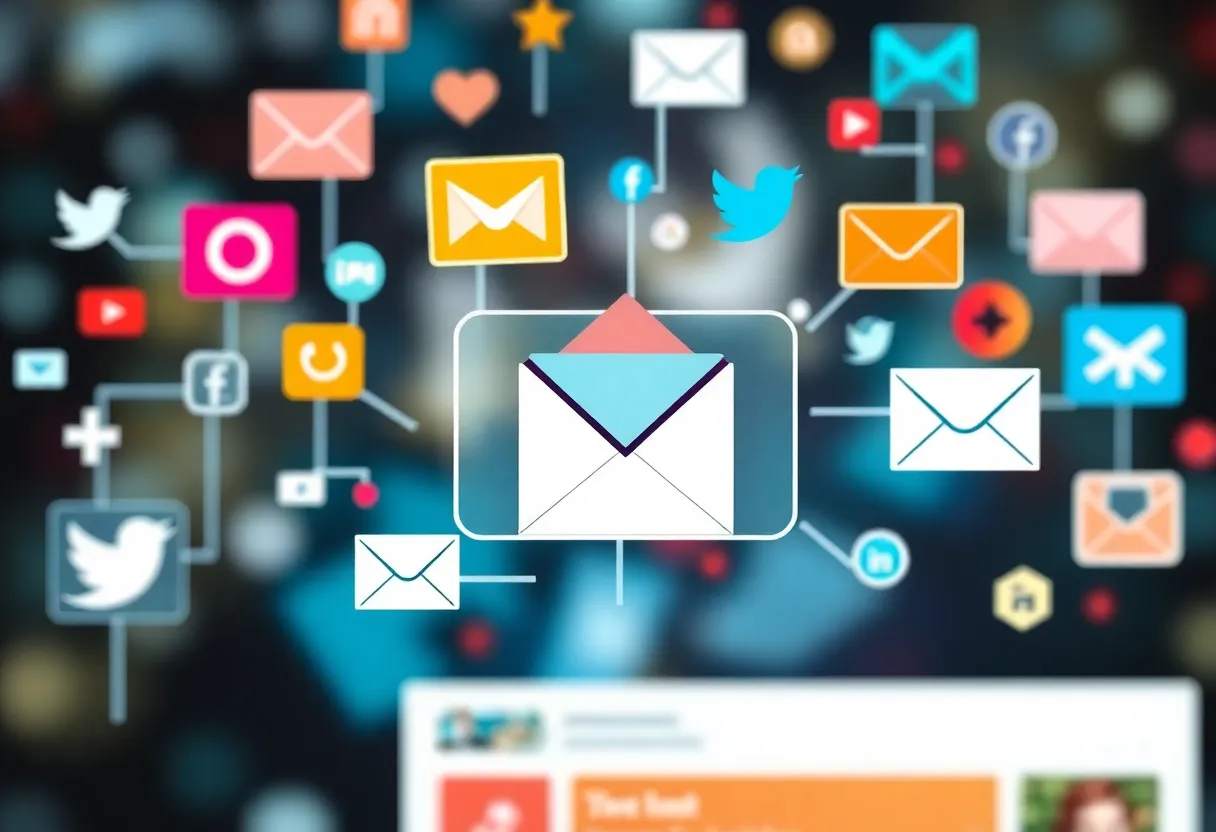 Visual representation of cross-channel marketing across various platforms.