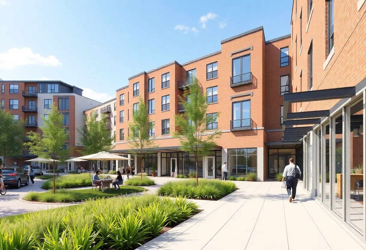 Rendering of Enclave Laurens mixed-use development in Greenville