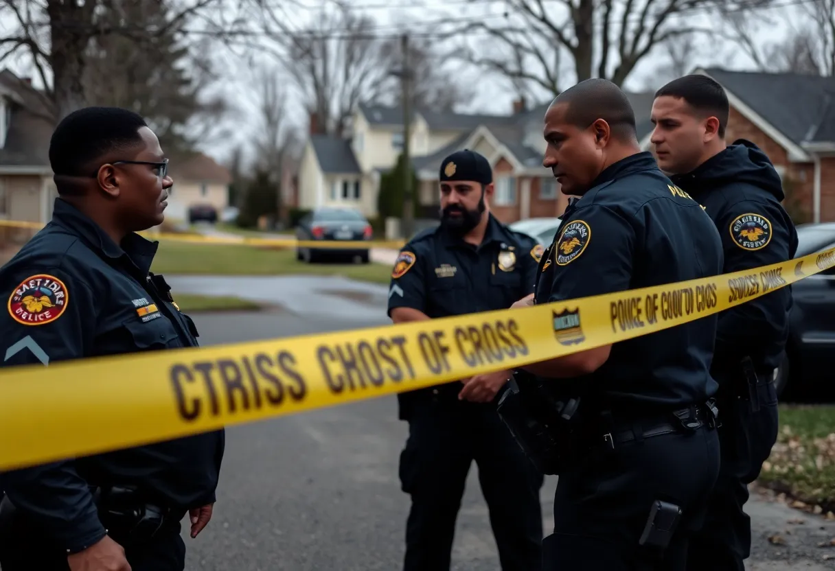 Police officers at a crime scene in Fairfield County