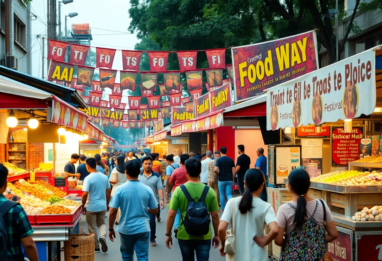 Crowd enjoying food and entertainment at the Fall for Greenville festival
