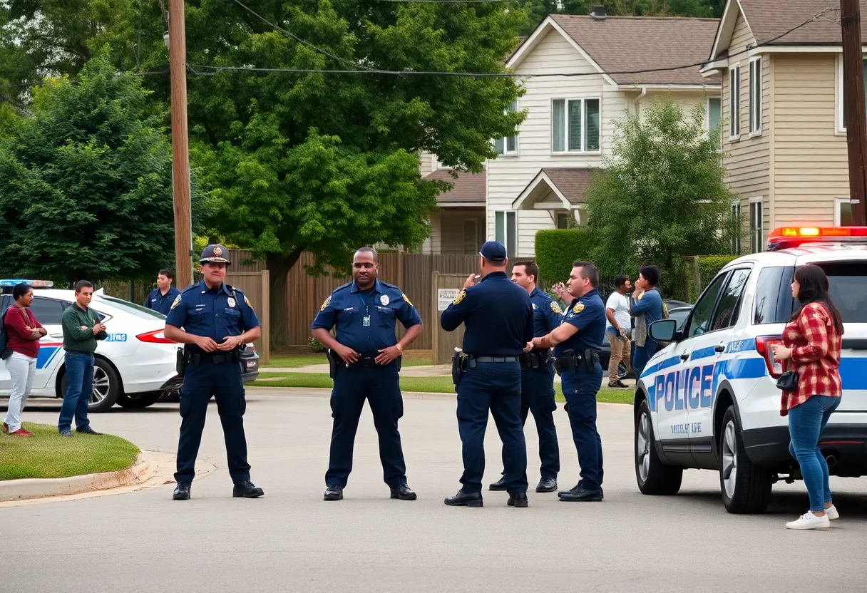 Law enforcement officers engaging with the community in Greenville County