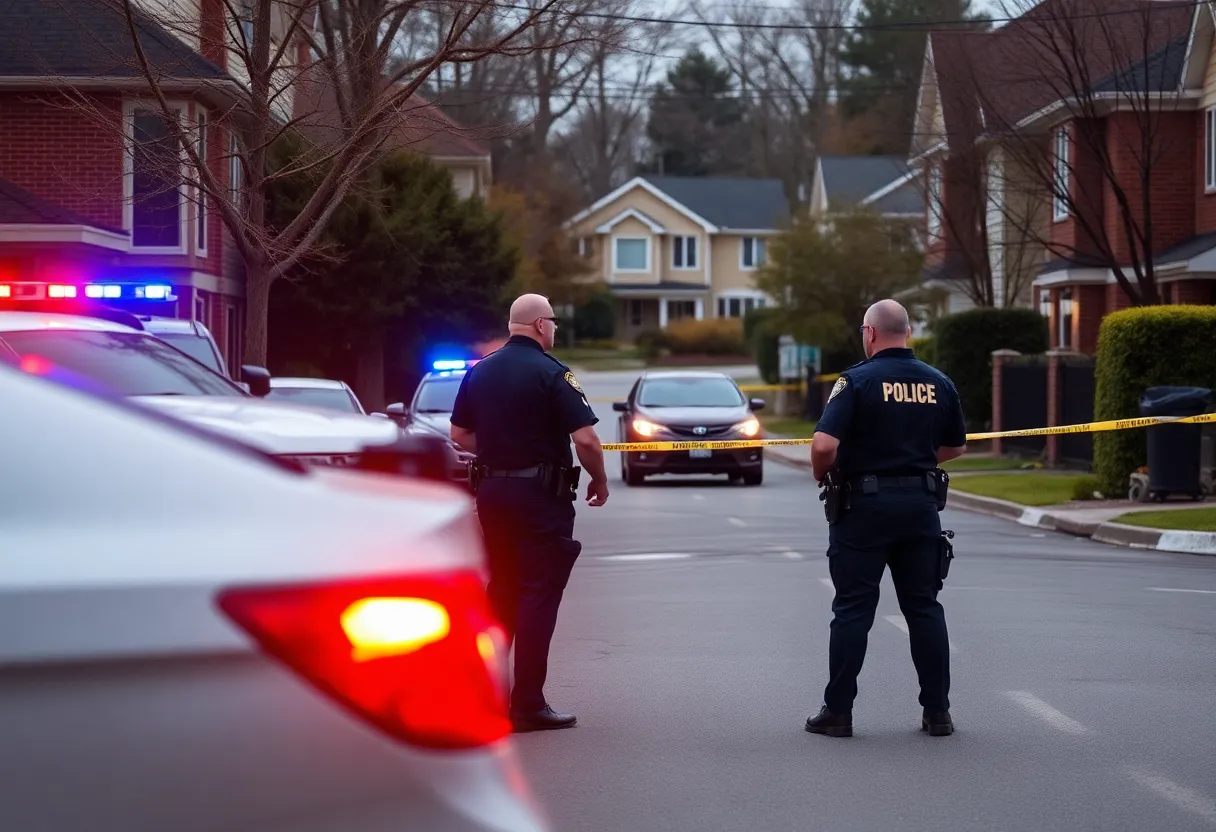 Law enforcement officers at the scene of a shooting in Lake Wateree