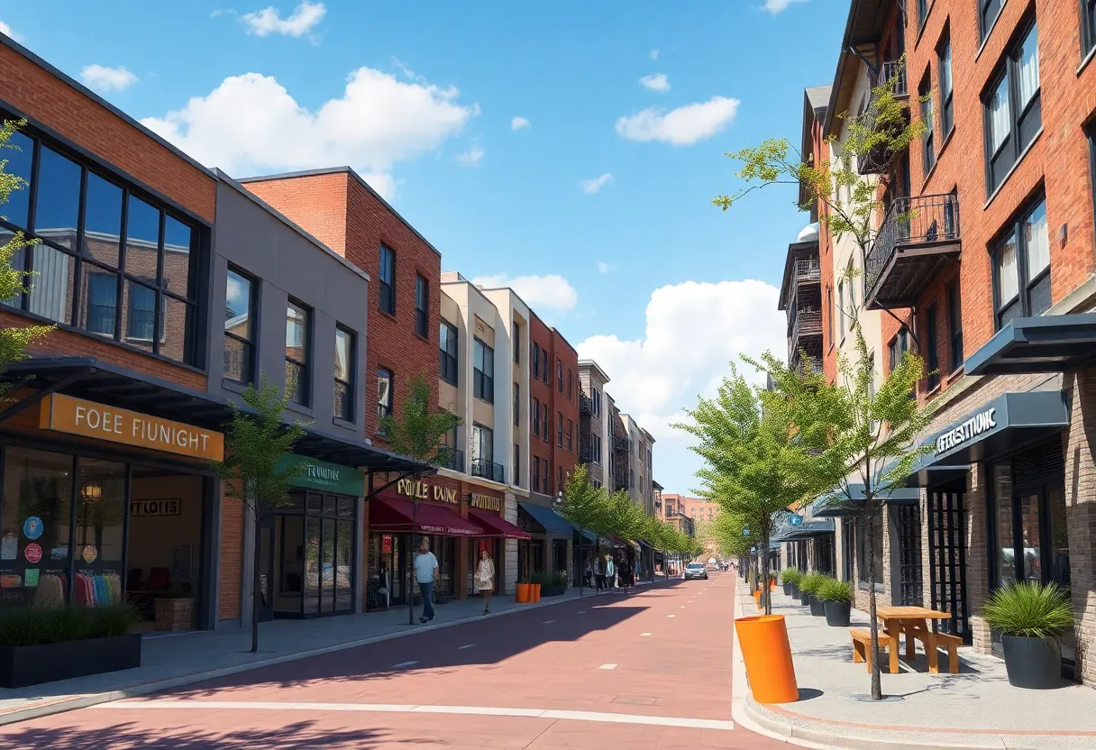 Illustration of planned redevelopment at North Main neighborhood in Greenville