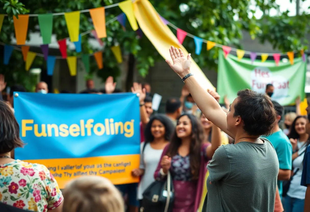 Community members at Pendleton Place fundraising event