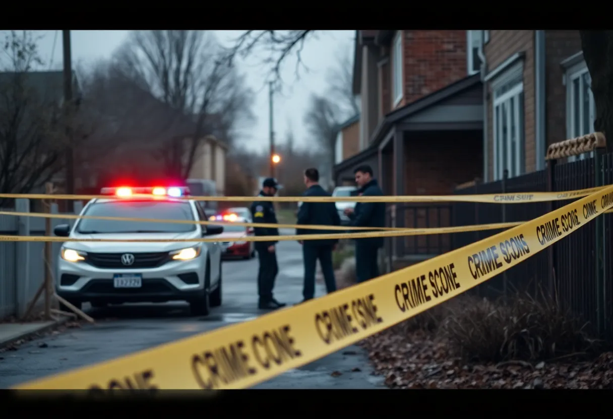 Police conducting investigation at a shooting scene