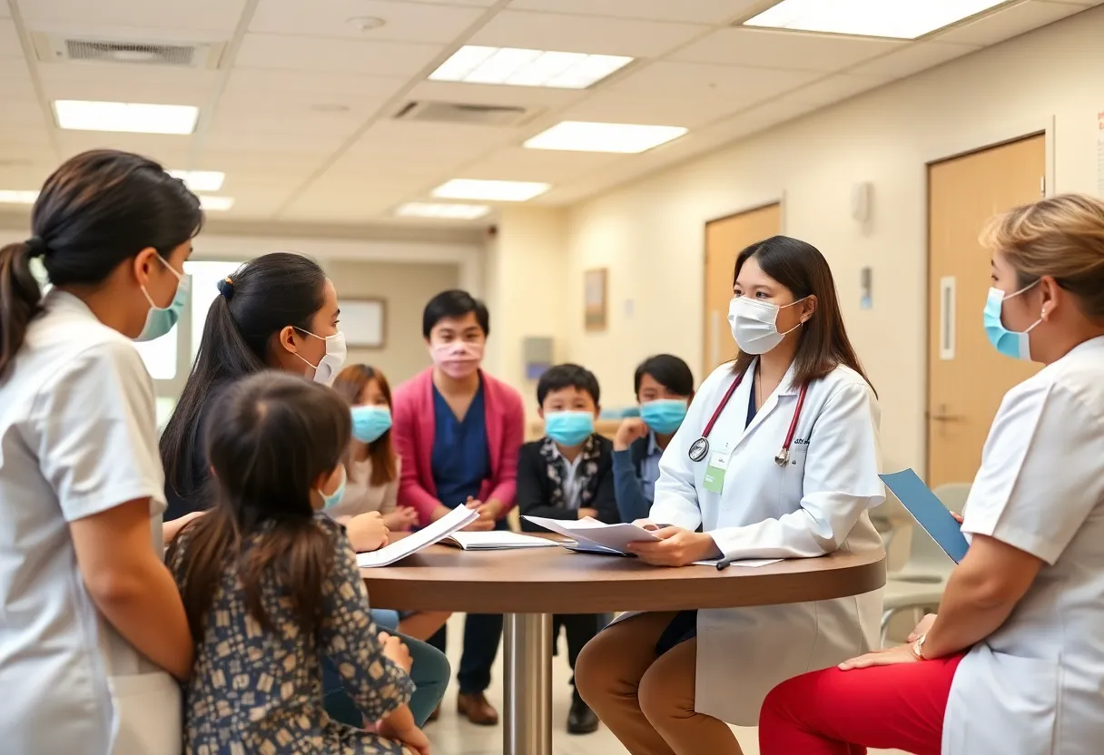 Public health officials discussing vaccination concerns