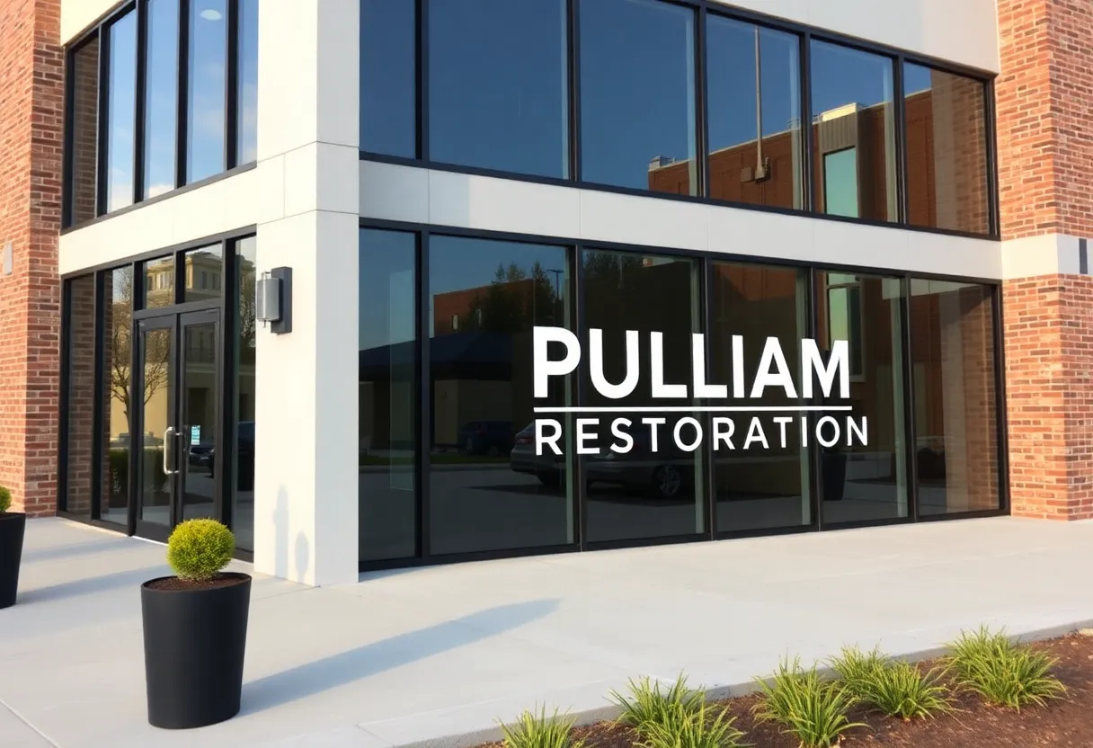 Exterior view of Pulliam Restoration's new office located in Greenville, South Carolina.