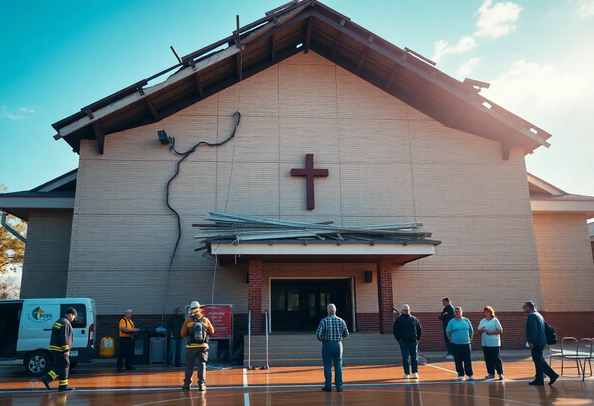 Partial roof collapse at Upstate Church Haywood in Greenville