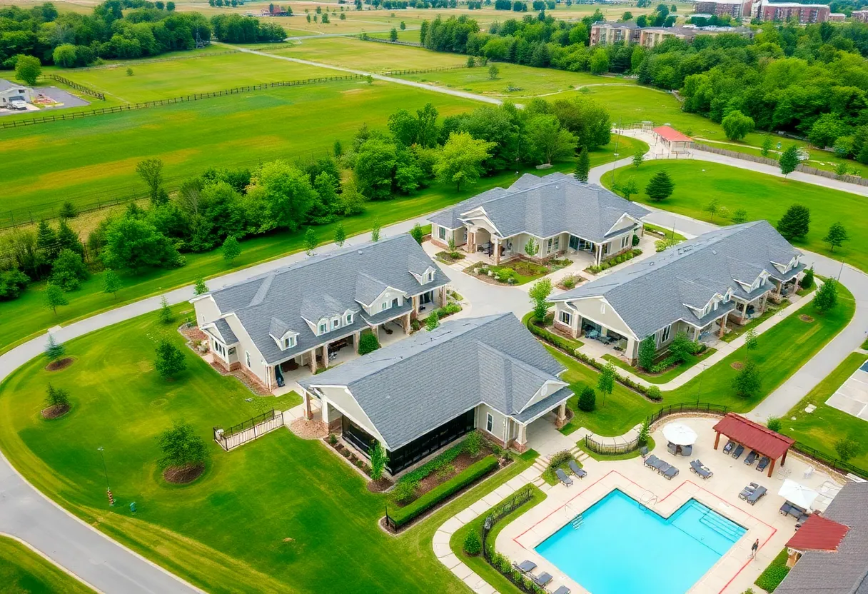 Overview of Logan Reserve neighborhood with modern homes and green spaces