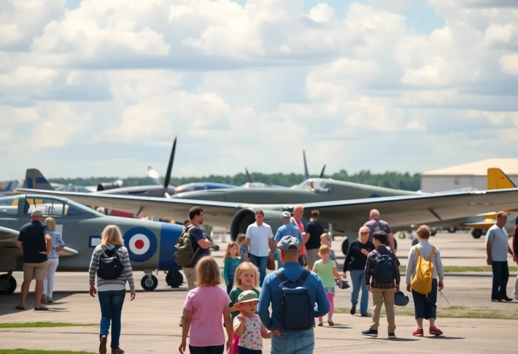 Vintage military aircraft at Warbird Weekend in Greenville